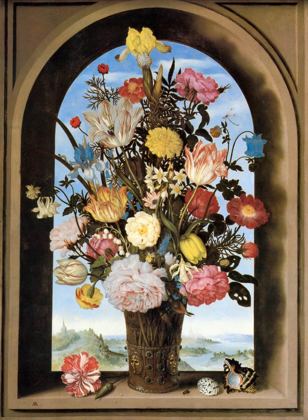 Bouquet in una finestra ad arco - Mauritshuis, The Hague